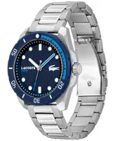 Lacoste Men's Finn Quartz Silver-Tone Stainless Steel Bracelet Watch 44mm