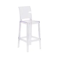 Emma+Oliver Ghost Barstool In Transparent Crystal With Square Back