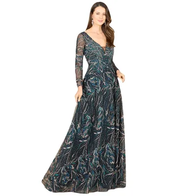 Lara Women's Lace Gown With Long Sleeves