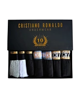 CR7 Men's Cotton Blend Comfort Waistband Trunks 10th Anniversary Gift-Box, Pack of 7