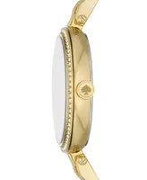 kate spade new york Women's Holland Three Hand Gold-Tone Stainless Steel Watch 34mm