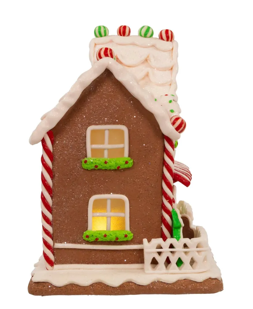 Kurt Adler 9" Battery-Operated Light Up Two Floor Gingerbread House