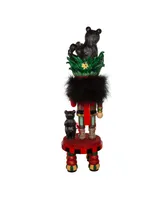 Kurt Adler 18" Hollywood Black Bear Hat Nutcracker