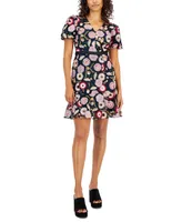 Sam Edelman Women's Embroidered Floral A-Line Dress