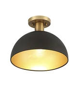 Trade Winds Lighting Trade Winds Hazel 1-Light Ceiling Light in Matte Black with Natural Brass