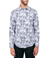 Society of Threads Men's Regular-Fit Non-Iron Performance Stretch Paisley Button-Down Shirt