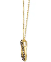 Le Vian Chocolatier Chocolate Diamond Heart (5/8 ct. t.w.) 18" Adjustable Pendant Necklace in 14k Gold