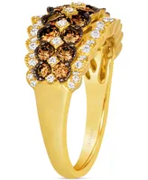 Le Vian Chocolate Diamond & Nude Diamond Multirow Ring (1-5/8 ct. t.w.) in 14k Gold