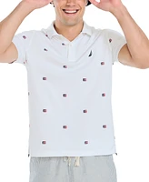 Nautica Men's Classic-Fit Icon-Print Performance Deck Polo Shirt