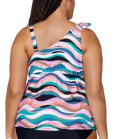 Raisins Curve Trendy Plus Marita One-Shoulder Tankini Top