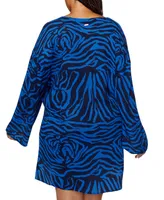 Raisins Curve Plus Micah Animal Print Cover Up Tunic