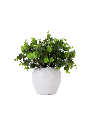 Nearly Natural 11" Artificial Boxwood Plant with Decorative Planter
