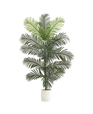 Nearly Natural 72" Artificial Paradise Palm with Decorative Planter