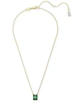 Swarovski Gold-Tone Color Rectangle Crystal Pendant Necklace, 15" + 2-3/4" extender