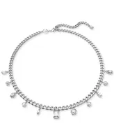 Swarovski Rhodium-Plated Crystal Charm Necklace, 16-1/2" + 3" extender