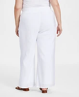 Jm Collection Plus Gauze Drawstring Pants