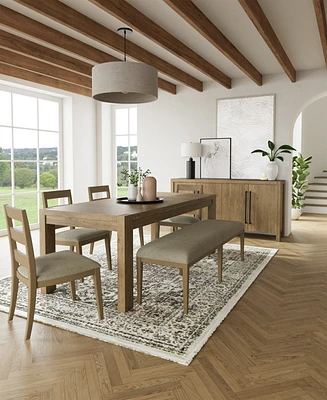Davie Rectangular 6pc Dining Set (Table, 4 Ladder Side Chairs & Bench)
