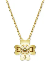 Swarovski Gold-Tone Color Crystal Clover Pendant Necklace, 15" + 2-3/4" extender