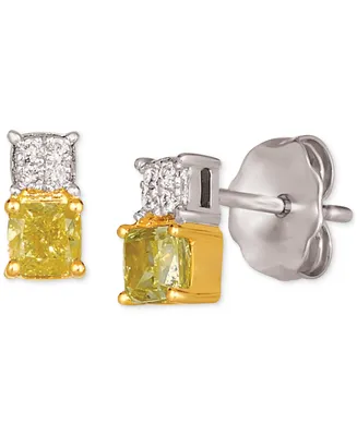 Le Vian Sunny Yellow Diamond & Vanilla Diamond Two-Tone Stud Earrings (1/2 ct. t.w.) in 14k Two-Tone Gold