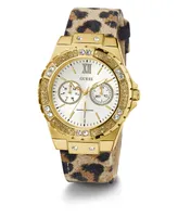 Guess Women's Multi-Function Animal Print Genuine Leather Watch 39mm