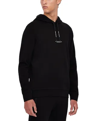 A|X Armani Exchange Men's French Terry Double-Logo Drawstring Hoodie