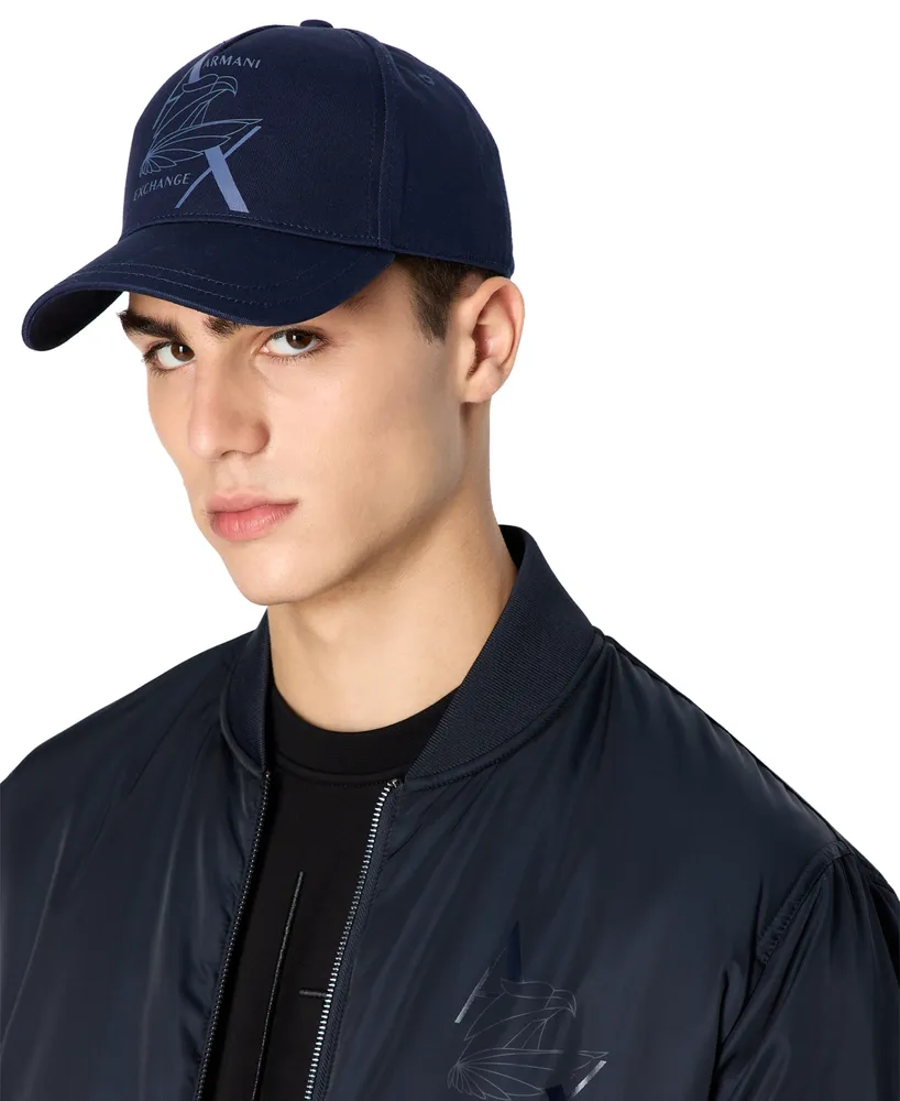 A|X Armani Exchange Men's Twill Eagle Logo Baseball Cap