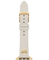 Michael Kors Women's Cream Leather Strap for Apple Watch, 38, 40, 41mm and 42, 44, 45, 49mm