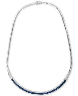 Effy Sapphire (4-1/2 ct. t.w.) & Diamond (5/8 ct. t.w.) 18" Collar Necklace in 14k White Gold