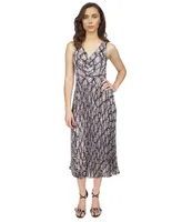 Michael Kors Women's Snakeskin-Print Pleated Midi Dress