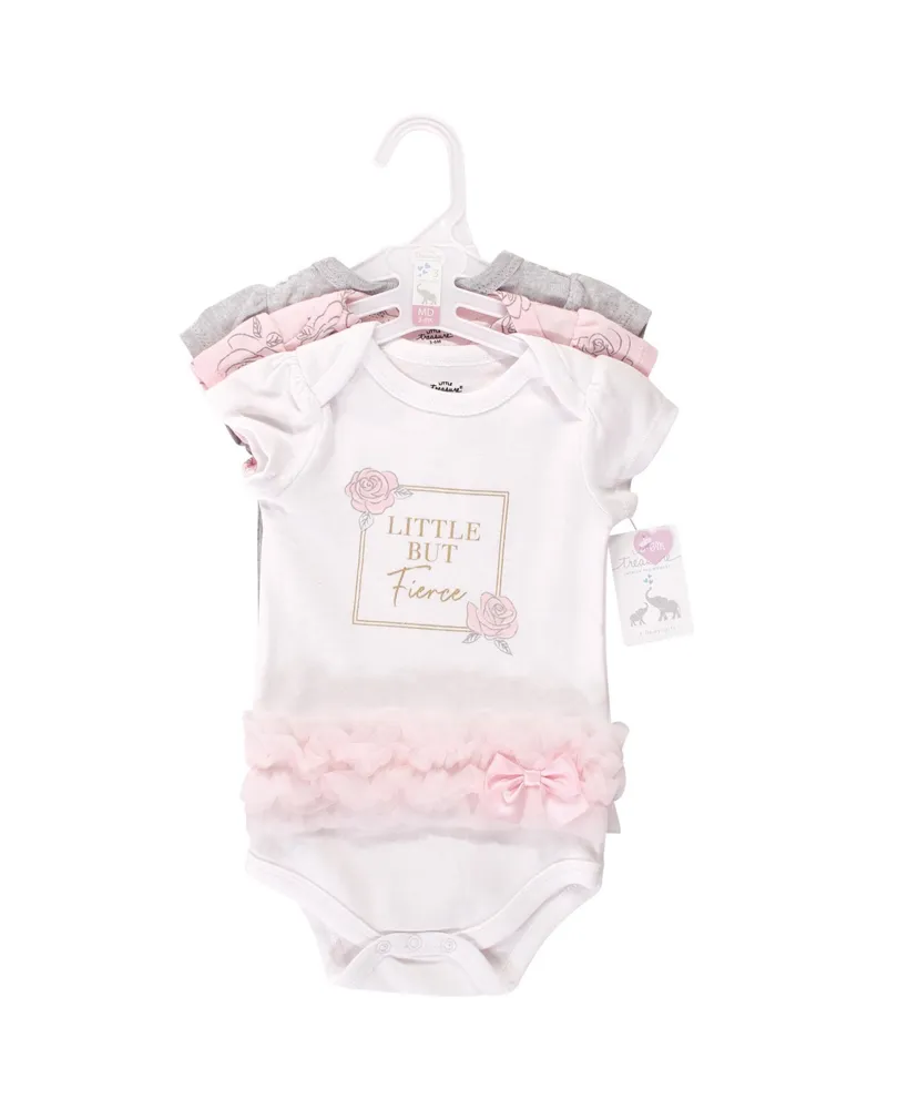 Little Treasure Baby Girl Cotton Bodysuits 3pk