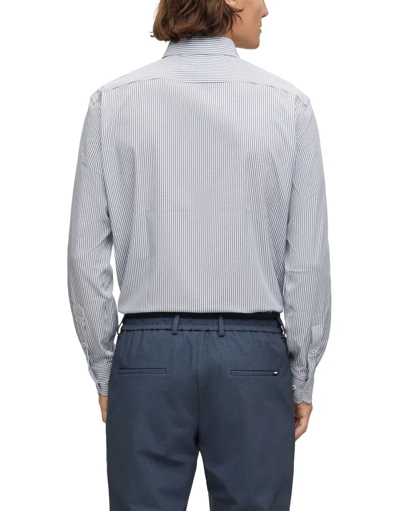 Boss by Hugo Men's Striped Material Regular-Fit Shirt