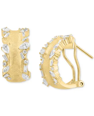 Effy Diamond Multi-Cut Scattered Small Hoop Earrings (1 ct. t.w.) in 14k Gold, 0.75"