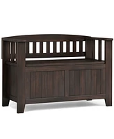 Simpli Home Acadian 25" Solid Wood Small Entryway Storage Bench