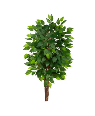 Nearly Natural 36" Artificial Double Trunk Ficus Tree No Pot
