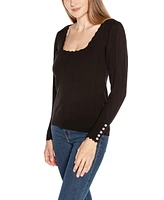 Belldini Women's Kaily K. Square Neck Sweater