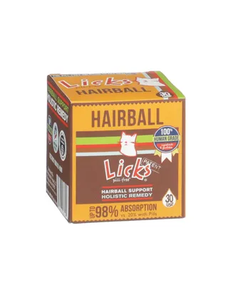 Licks Pill Free Licks Cat Hairball Support - Cat Grooming Supplies & Cat Hairball Remedy - Beeswax & Cod Liver Oil Hairball Control