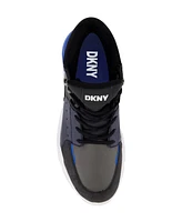 Dkny Men's Mixed Media Two Tone Lightweight Sole Hi Top Sneakers