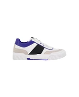 Dkny Men's Low Top Two Tone Branded Sole Lace Up Sneakers