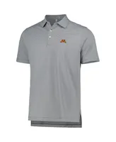 Men's Peter Millar Gray Minnesota Golden Gophers Jubilee Striped Performance Jersey Polo Shirt