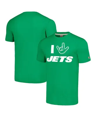 Men's and Women's Homage Green New York Jets The Nfl Asl Collection by Love Sign Tri-Blend T-shirt