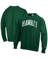 Men's Champion Green Hawaii Warriors Arch Reverse Weave Pullover Sweatshirt