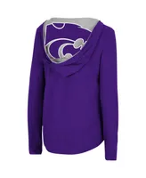 Women's Colosseum Purple Kansas State Wildcats Catalina Hoodie Long Sleeve T-shirt