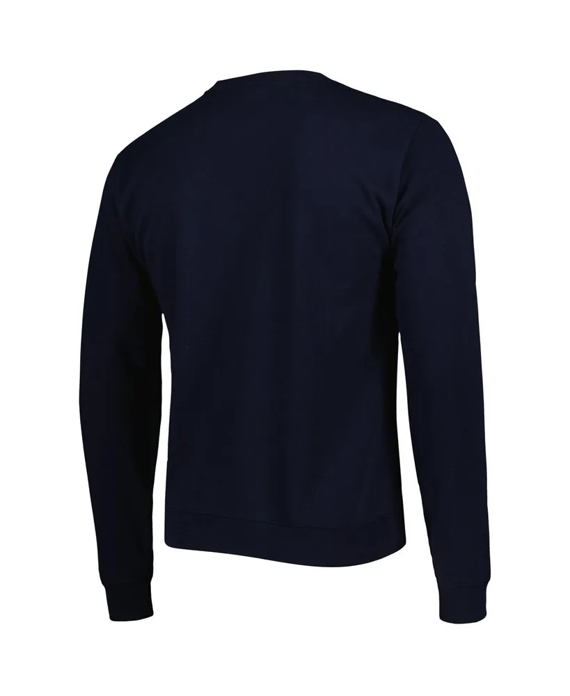 Men's League Collegiate Wear Navy Distressed Auburn Tigers 1965 Arch Essential Lightweight Pullover Sweatshirt