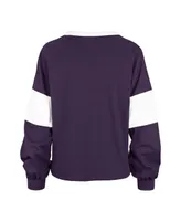 Women's '47 Brand Purple Distressed Lsu Tigers Upside Rhea Raglan Long Sleeve T-shirt