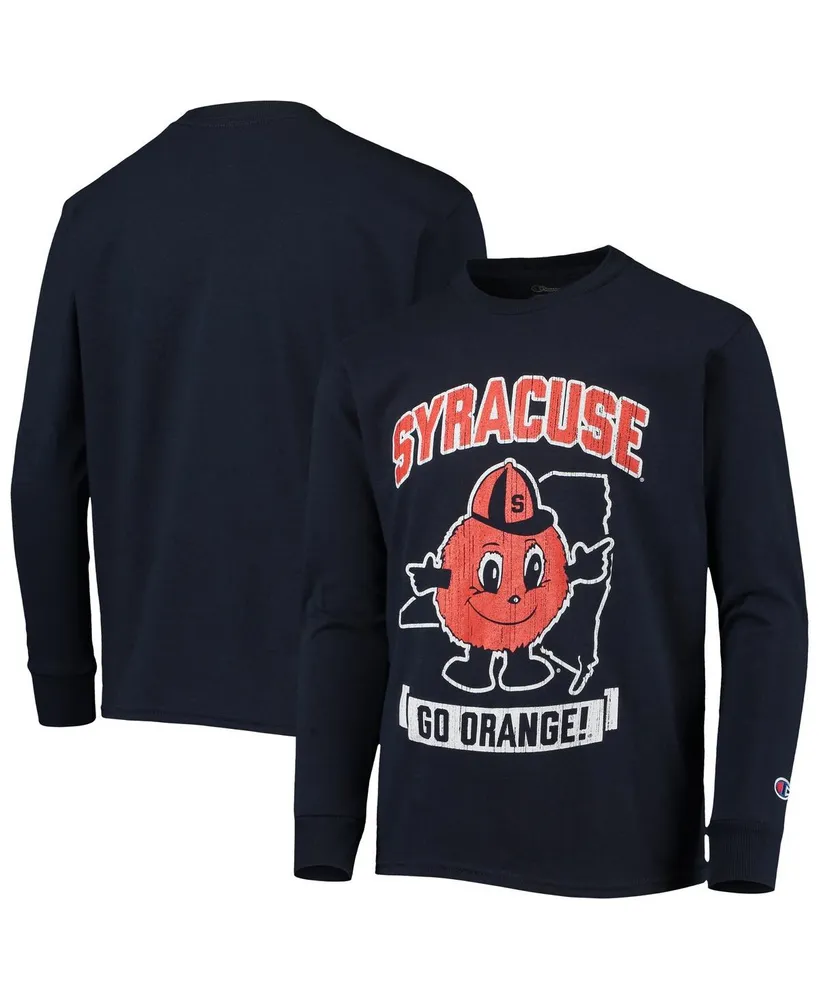 Big Boys Champion Navy Distressed Syracuse Orange Strong Mascot Team T-shirt