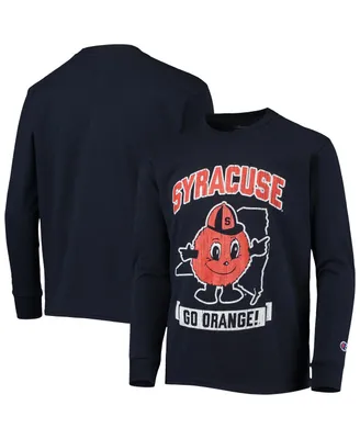Big Boys Champion Navy Distressed Syracuse Orange Strong Mascot Team T-shirt