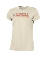 Women's Champion Cream Distressed Georgia Bulldogs Classic T-shirt