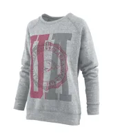 Women's Pressbox Heather Gray Arkansas Razorbacks Knobi Raglan Pullover Sweatshirt