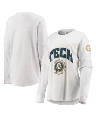 Women's Pressbox White Georgia Tech Yellow Jackets Edith Long Sleeve T-shirt