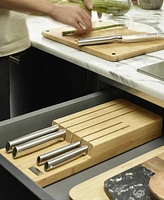 Joseph Joseph Elevate Steel Knives Bamboo Store 5-Piece Knife Set with in-Drawer Bamboo Storage Tray